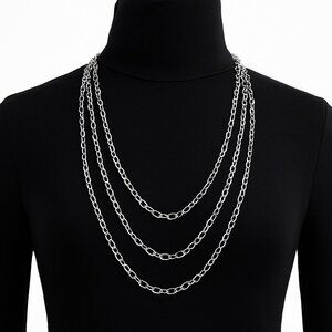 PROCHAIN Brand 100" Extra Long Sterling Silver 925 Link Chain Necklace